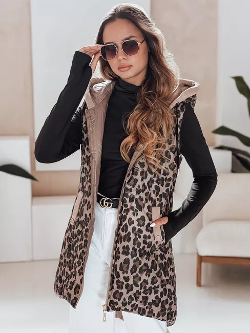Women's brown leopard print vest Elmera