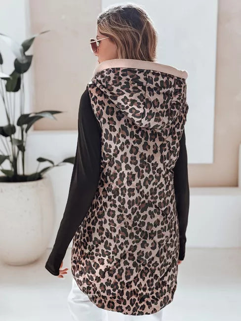 Women's brown leopard print vest Elmera