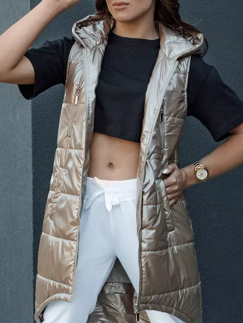 Women's brown long vest Meris 