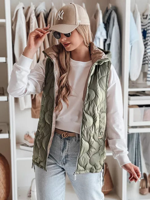 Women's green vest Vesolita