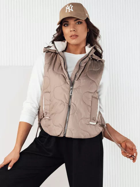 Women's brown hooded vest Teros 