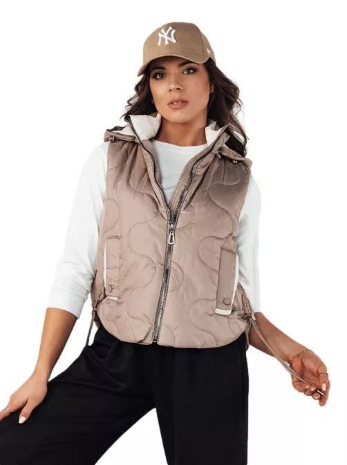 Women's brown hooded vest Teros 
