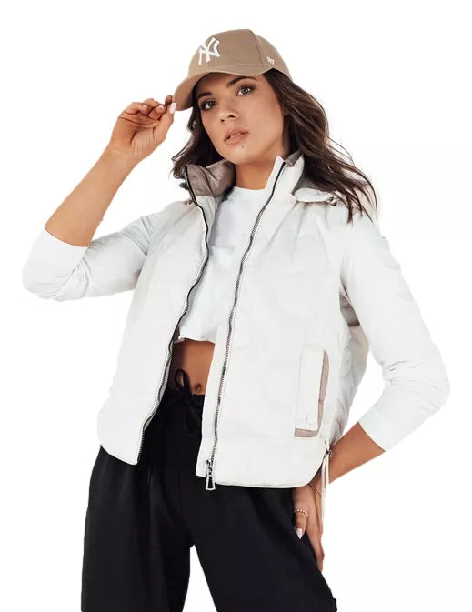 Women's white vest with hood Teros 