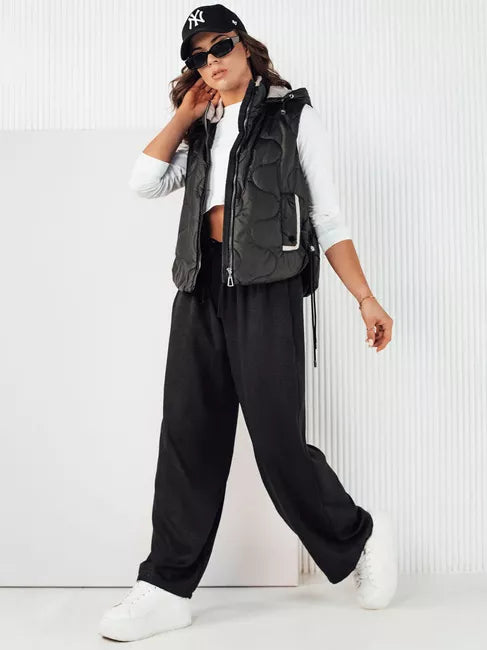 Women's black hooded vest Teros 