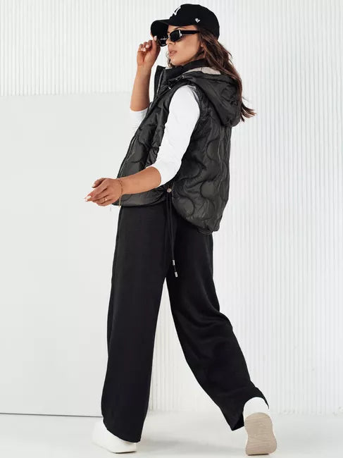 Women's black hooded vest Teros 