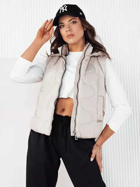 Women's light gray hooded vest Teros 