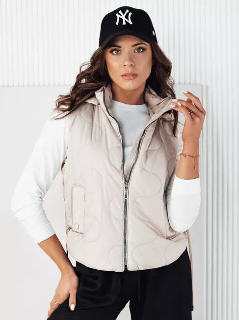 Women's light gray hooded vest Teros 