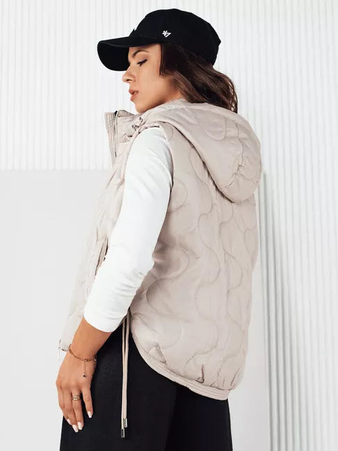Women's light gray hooded vest Teros 