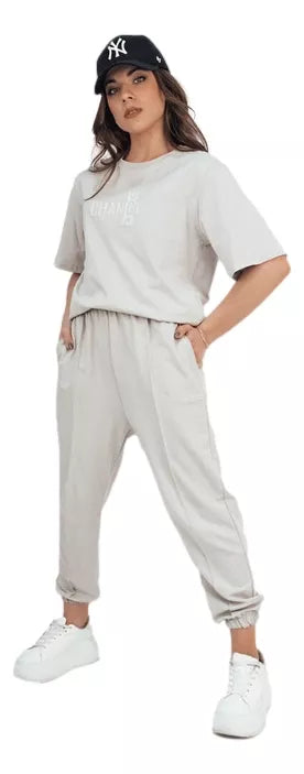 Women's light gray tracksuit Change