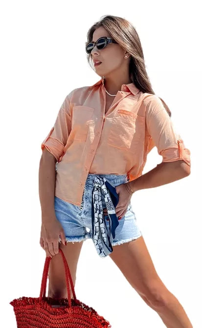 Women's peach shirt Stylish