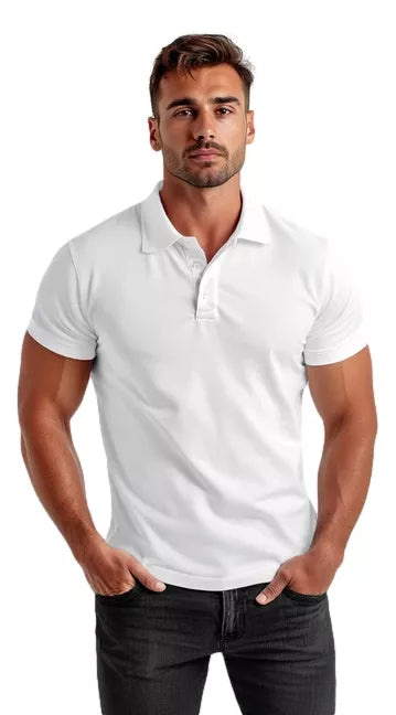 Men's white polo shirt Casual 