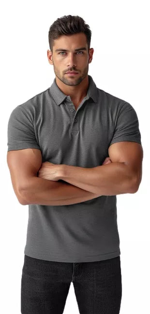 Men's dark gray polo shirt Casual 