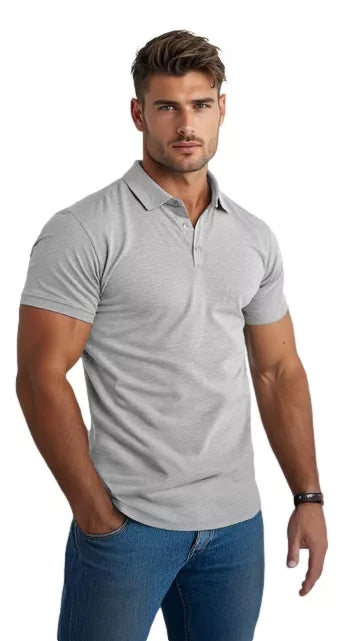 Men's light gray polo shirt Casual 