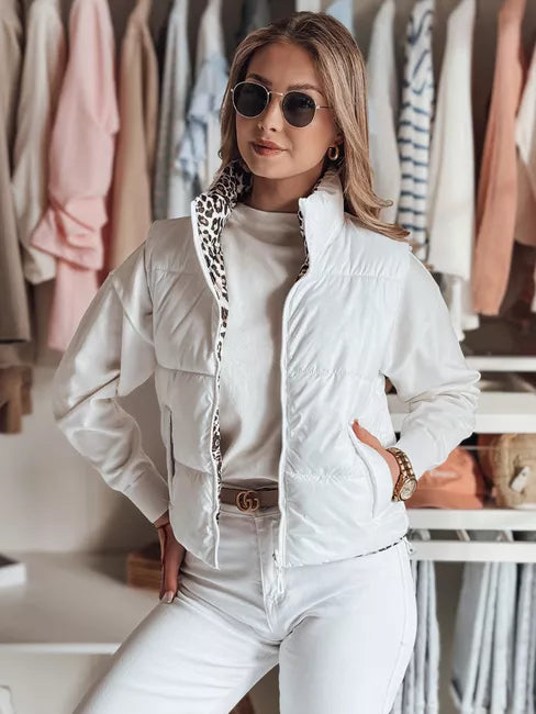 Women's white reversible vest Puff