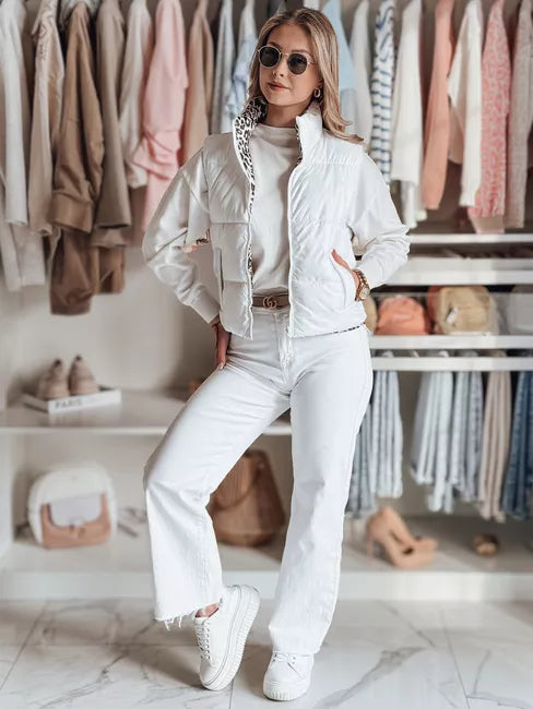 Women's white reversible vest Puff