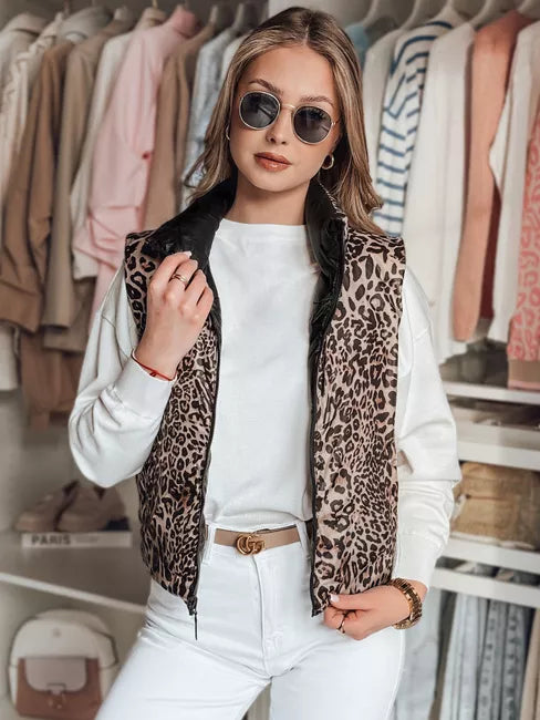 Women's black reversible vest Puff