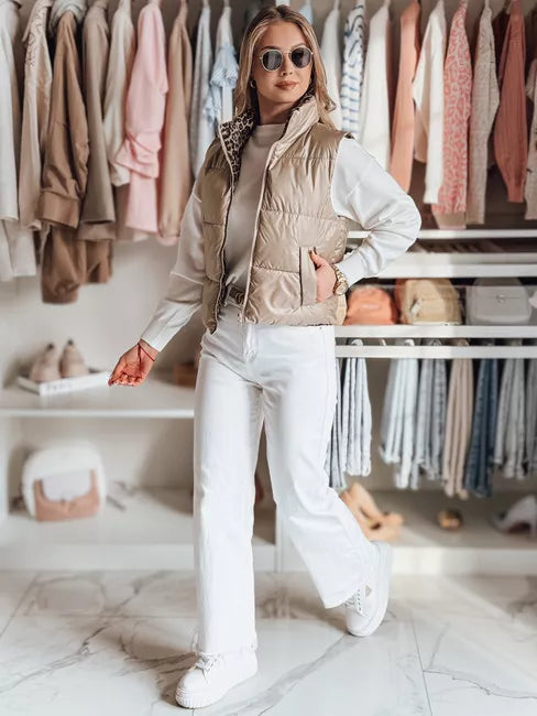 Women's brown reversible vest Puff