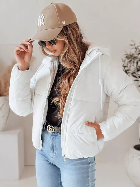 Women's white winter jacket Glam