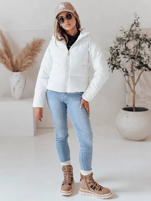 Women's white winter jacket Glam