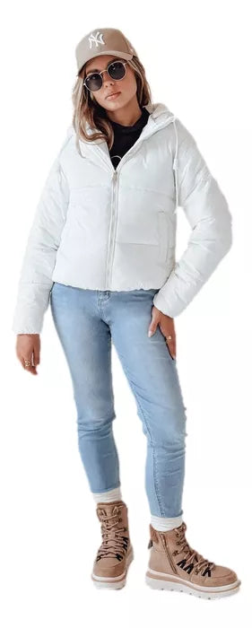 Women's white winter jacket Glam