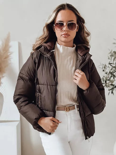 Women's brown winter jacket Glam