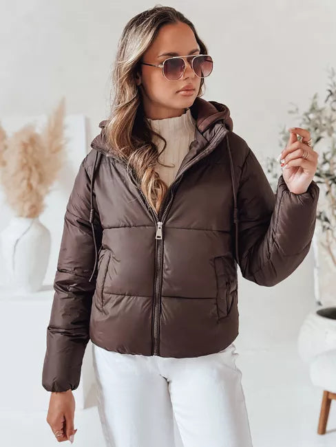 Women's brown winter jacket Glam