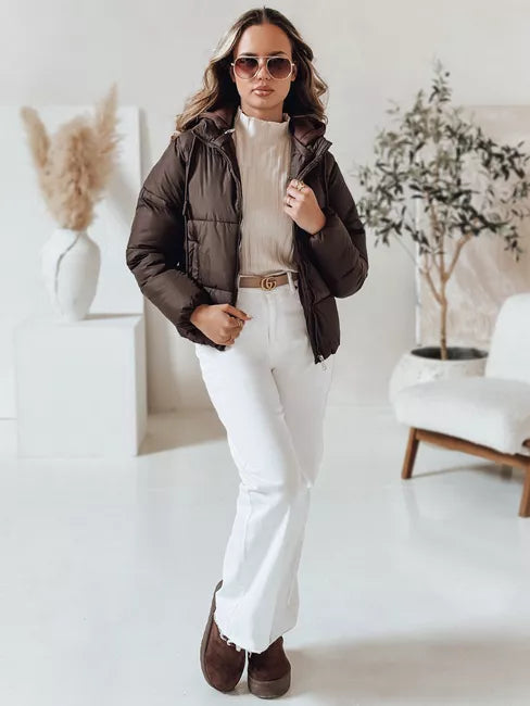 Women's brown winter jacket Glam