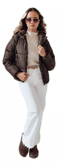 Women's brown winter jacket Glam