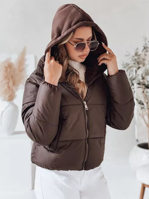 Women's brown winter jacket Glam