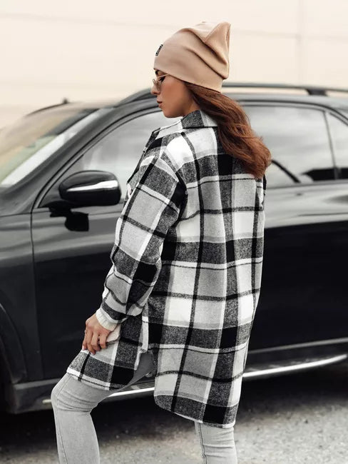 Women's black shirt-style jacket Plaidify 