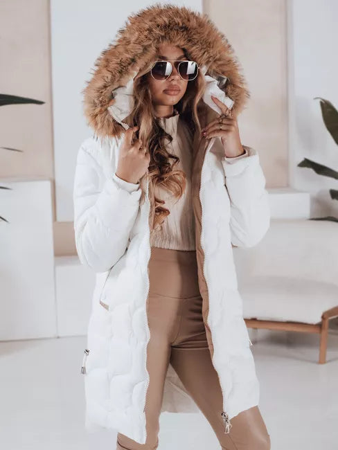 Women's white winter jacket Varel