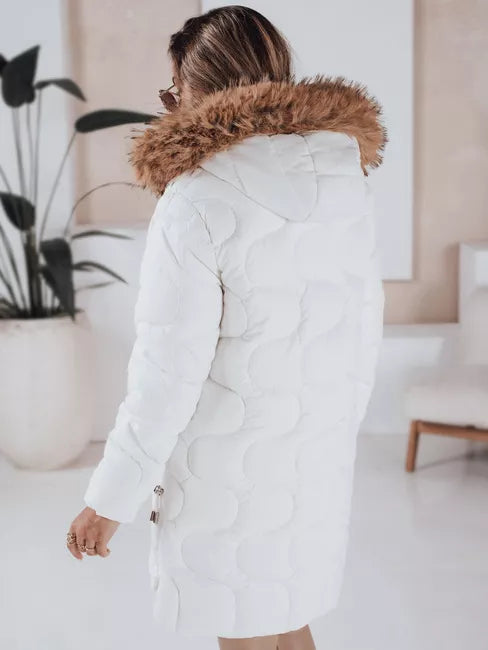 Women's white winter jacket Varel