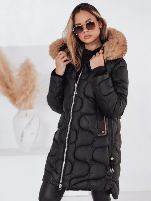 Women's black winter jacket Varel