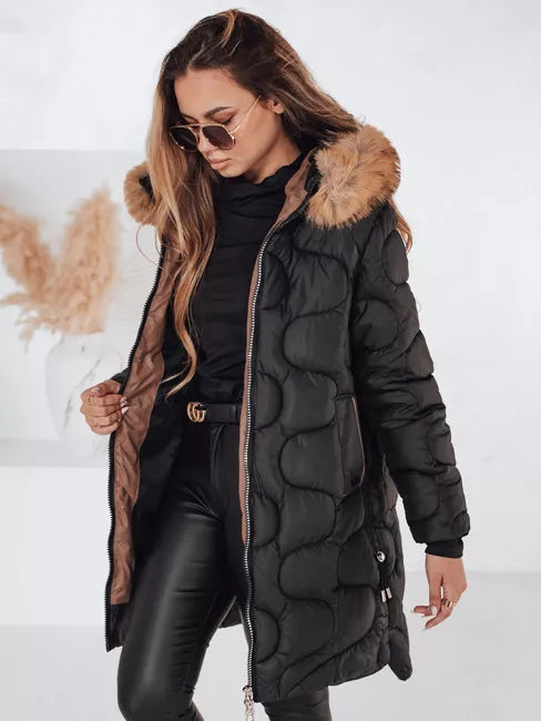 Women's black winter jacket Varel