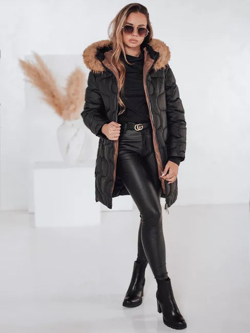 Women's black winter jacket Varel