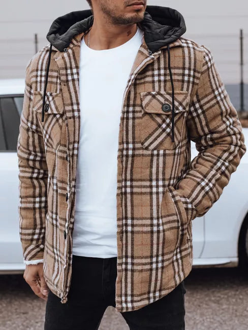 Men's brown jacket with hood Jack