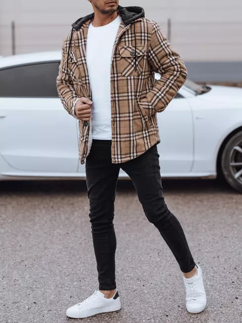 Men's brown jacket with hood Jack