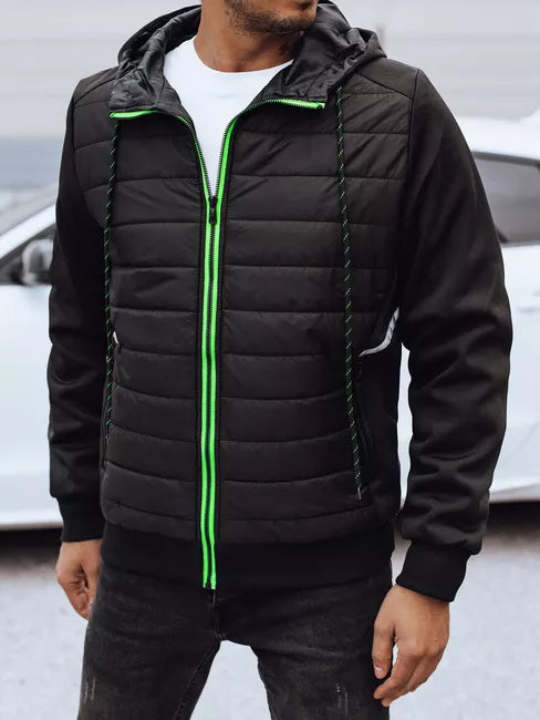 Men's black jacket with hood Stress