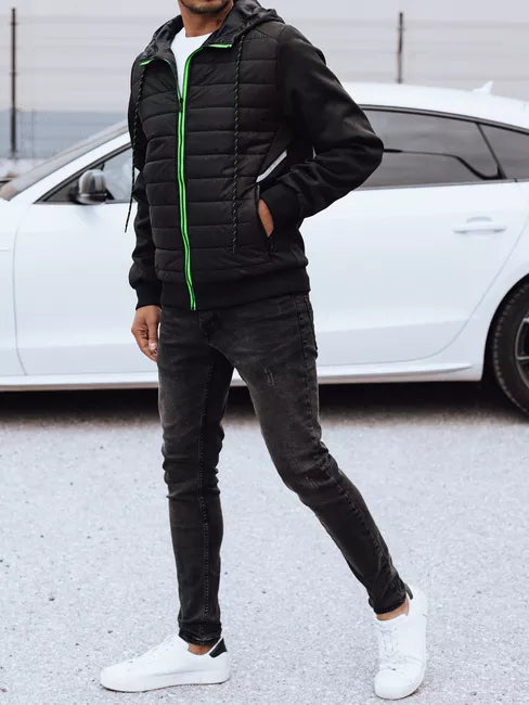 Men's black jacket with hood Stress