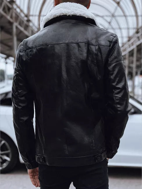 Men's black leather jacket Rocks