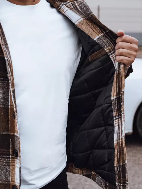 Men's brown jacket with hood Endrik