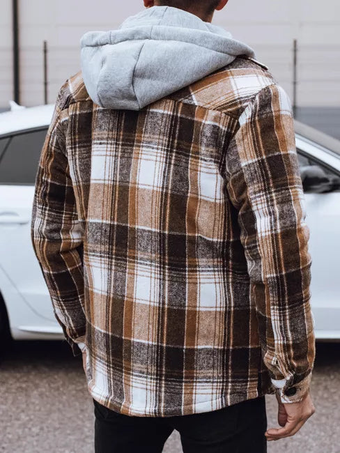 Men's brown jacket with hood Endrik