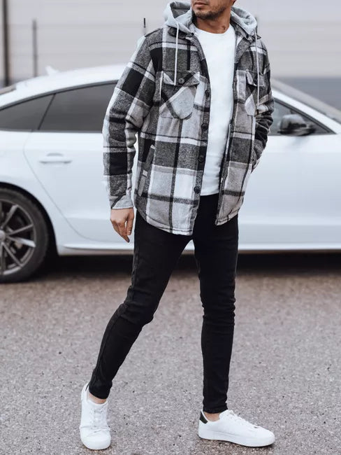 Men's black jacket with hood Endrik