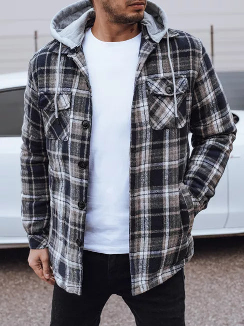 Men's gray jacket with hood Endrik