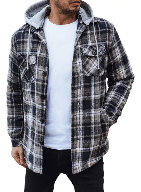 Men's gray jacket with hood Endrik