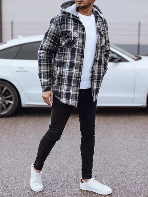 Men's gray jacket with hood Endrik