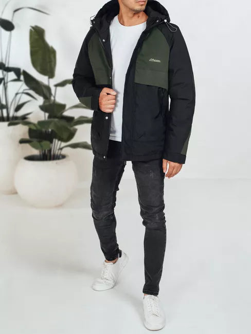 Men's dark green winter jacket Banket