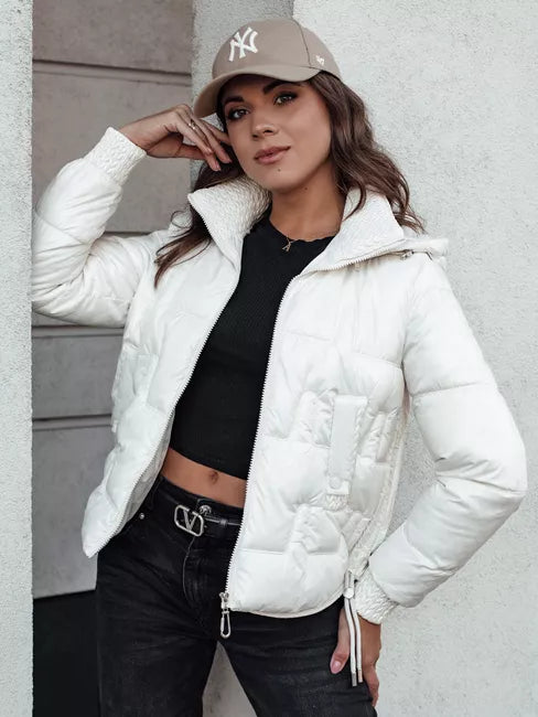 Women's white winter jacket Warm