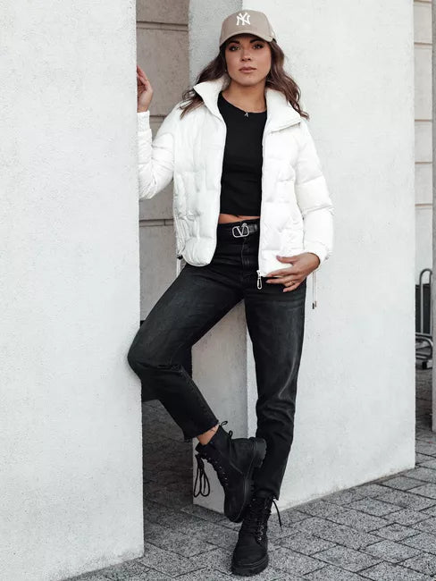 Women's white winter jacket Warm