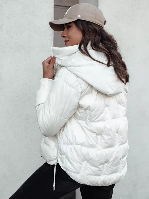 Women's white winter jacket Warm